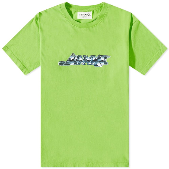 Photo: Awake NY Chrome Logo T-Shirt in Lime