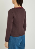 Bode Lapdog Intarsia Cotton and Wool-blend top Brown