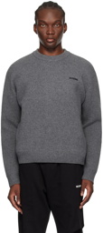 We11done Gray Embroidered Sweater
