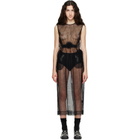 Simone Rocha Black Gathered Rose Contour Midi Dress
