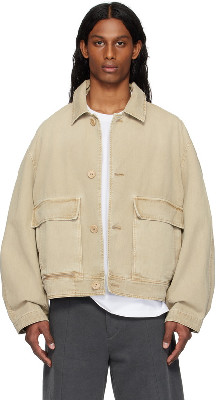 Photo: Solid Homme Beige Out Pocket Cotton Blouson Jacket