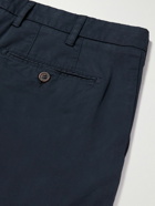 Canali - Straight-Leg Cotton-Blend Twill Bermuda Shorts - Blue