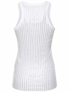 THE ATTICO - Ribbed Jersey Tank Top W/ Crystals