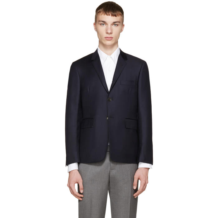 Thom Browne Navy Wool Blazer Thom Browne