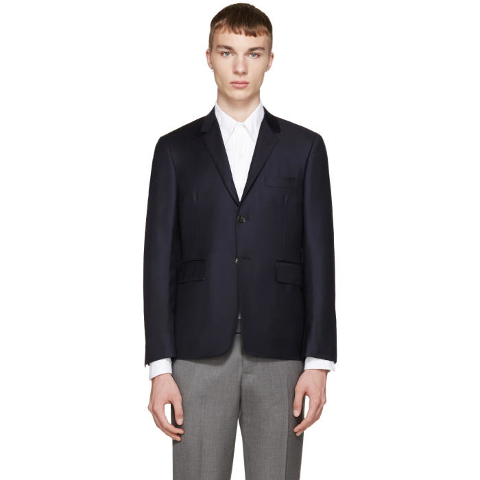 Photo: Thom Browne Navy Wool Blazer