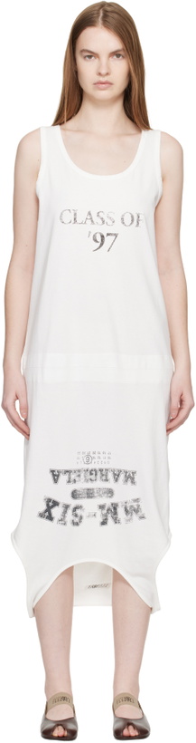 Photo: MM6 Maison Margiela White Multi Wear Cotton Jersey Midi Dress