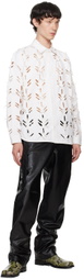 Juntae Kim White Laser-Slashed Shirt