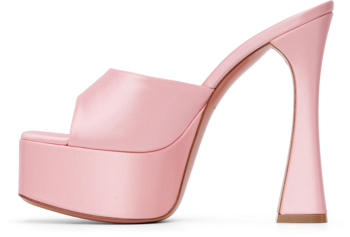 Amina Muaddi Pink Dalida Plateau Slipper 140 Heeled Sandals