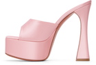 Amina Muaddi Pink Dalida Plateau Slipper 140 Heeled Sandals
