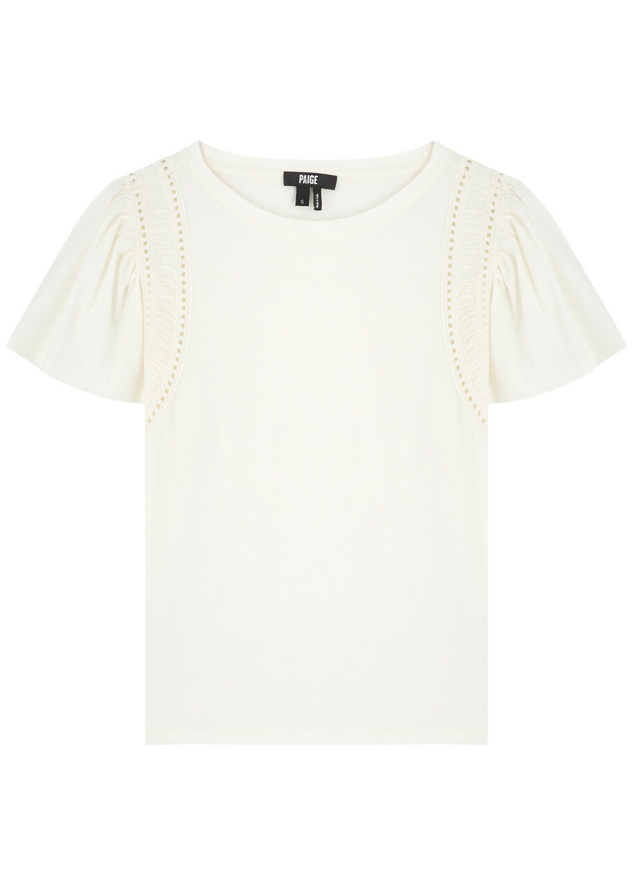 Paige Paisley Cotton-blend T-shirt Off White