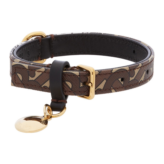 Burberry Bridle Brown Small Monogram Stripe E-canvas Dog Collar, Size Small  8022194 5045620804732 - Jomashop