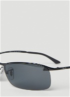 Ray-Ban - RB3183 Semi Rimless Sunglasses in Black