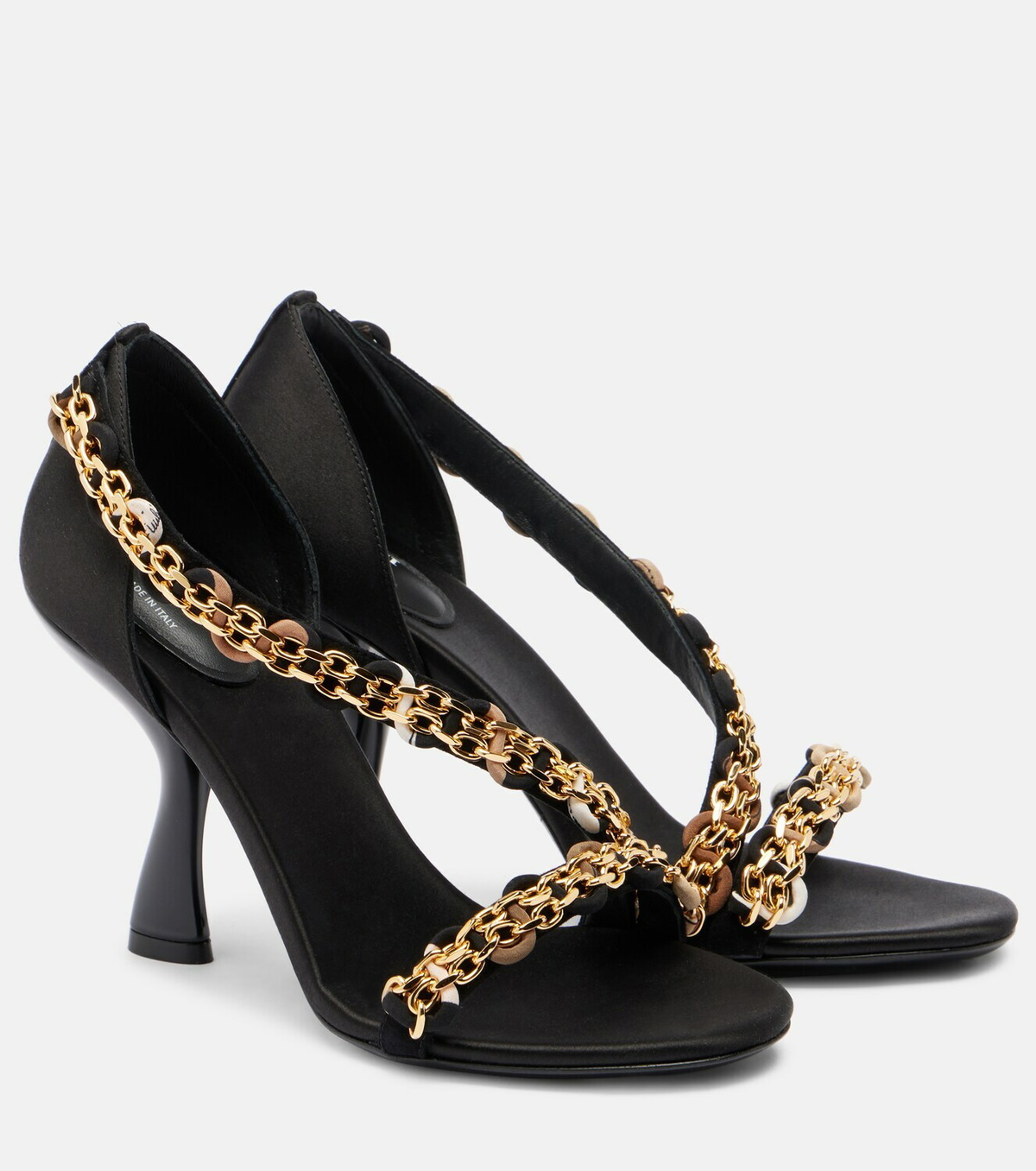 Pucci Chain detail satin sandals Emilio Pucci