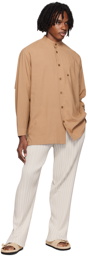 HOMME PLISSÉ ISSEY MIYAKE Beige Box Pleats Ensemble Trousers