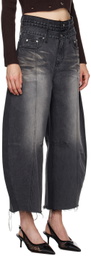 Rokh Gray Balloon-Shaped Layered Jeans