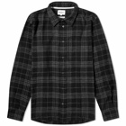 Norse Projects Men's Algot Relaxed Wool Check Shirt in Charcoal Melange