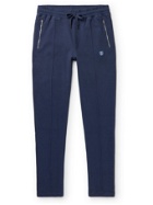 SCHIESSER - Peter Slim-Fit Tapered Fleece-Back Cotton-Blend Piqué Sweatpants - Blue
