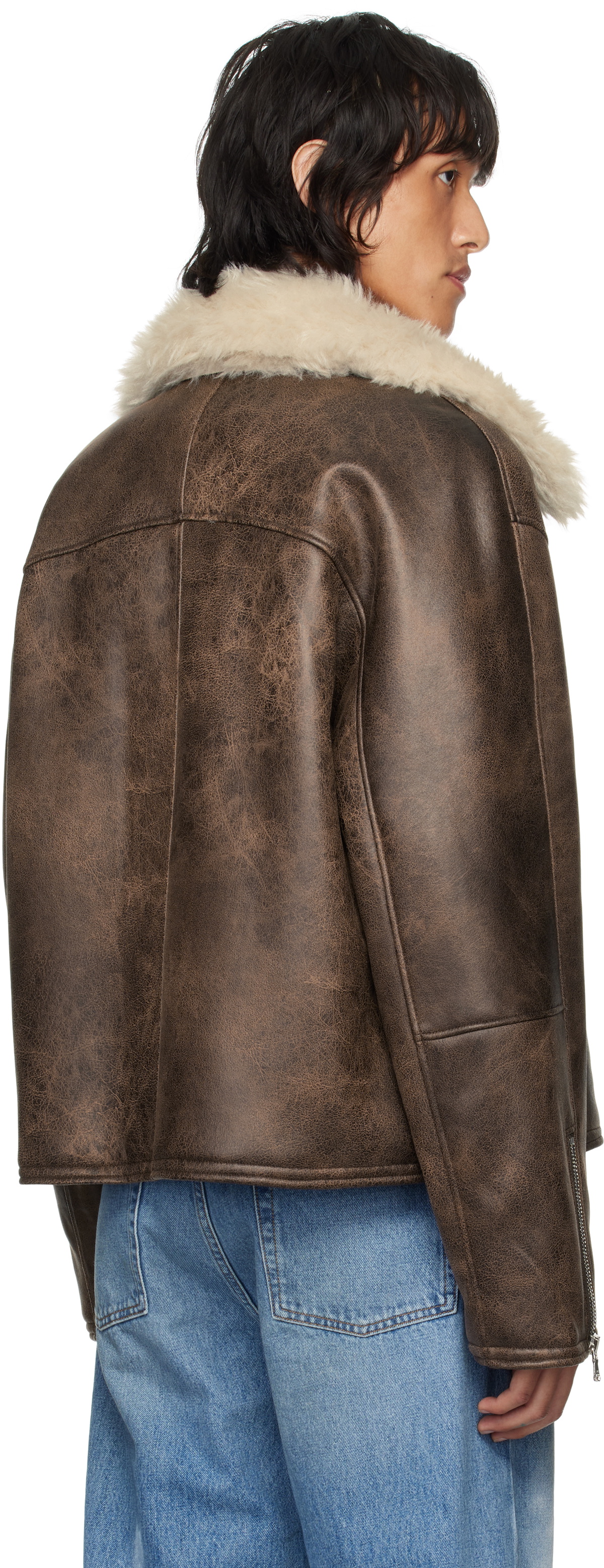 Séfr Brown Asante Faux-Leather Jacket