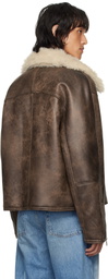 Séfr Brown Asante Faux-Leather Jacket