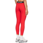 Palm Angels Red Classic Logo Sport Leggings
