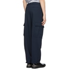 Boss Navy Wool Exit 64 Cargo Pants