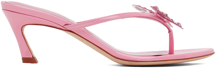 Photo: Blumarine Pink Butterfly 119 Heeled Sandals