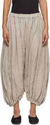 Comme des Garçons Beige Linen Herringbone Garment Treated Trousers