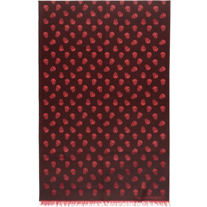 Photo: Alexander McQueen Black and Red All Over Skull Scarf