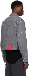 KUSIKOHC Gray Multi Rivet Denim Jacket