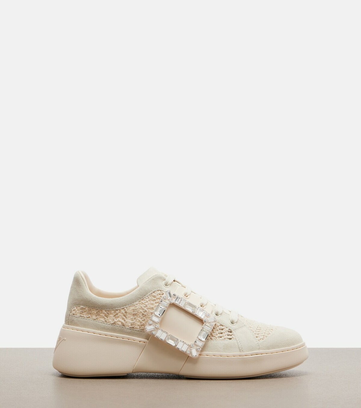 Roger Vivier Viv Skate suede-trimmed platform sneakers