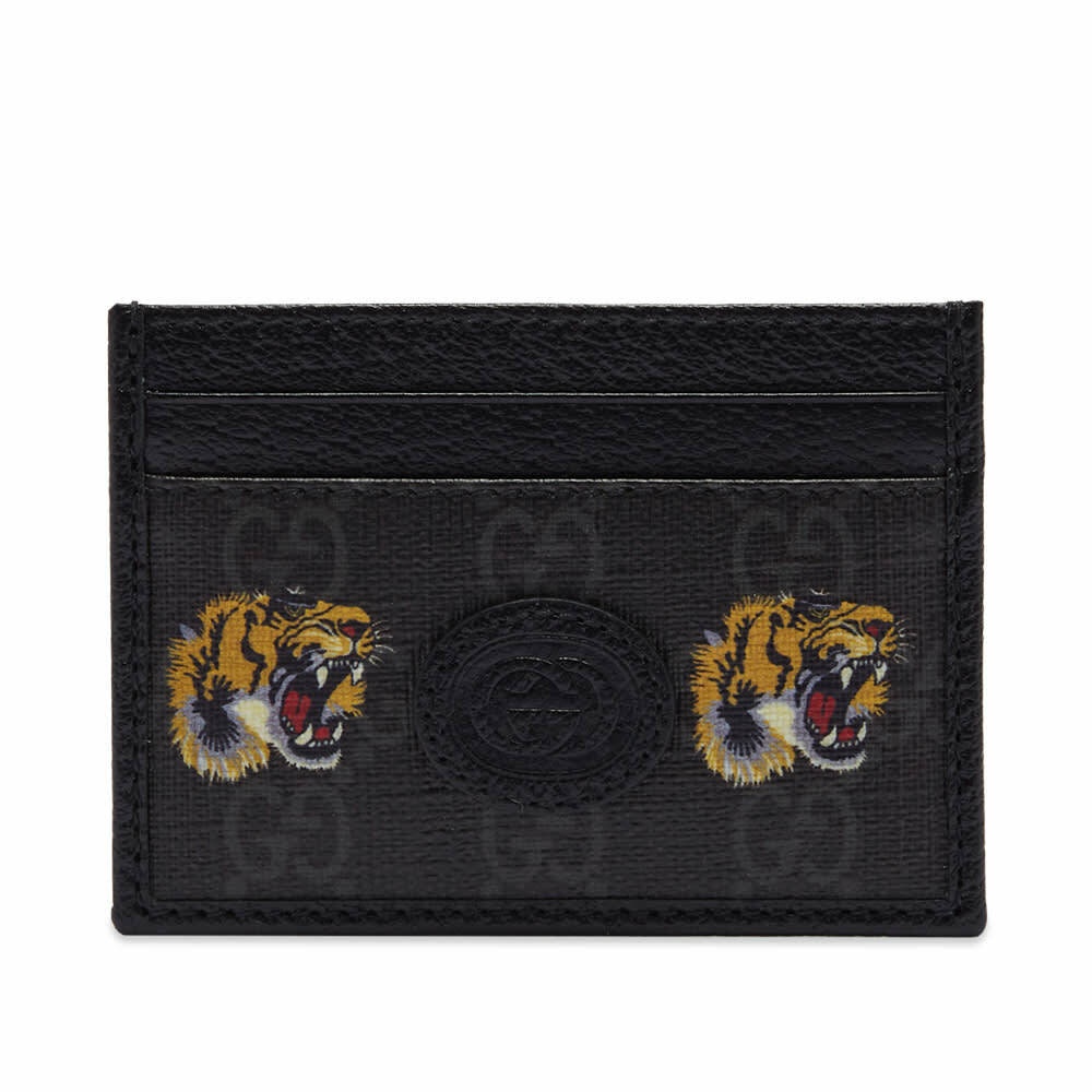 Photo: Gucci Men's GG Tiger Card Holder in Black