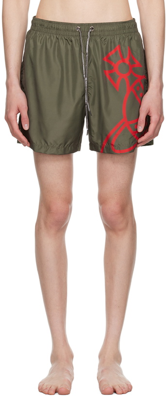 Photo: Vivienne Westwood Khaki Line Orb Swim Shorts