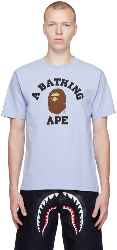 Photo: BAPE Blue Pigment College T-Shirt
