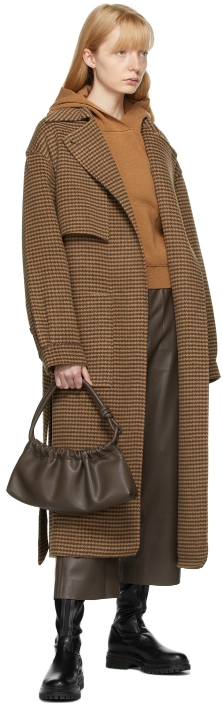 Nanushka Brown Ara Houndstooth Coat