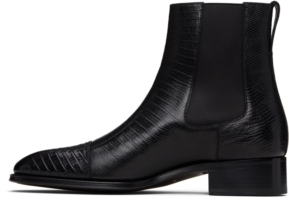 TOM FORD Black Printed Tejus Chelsea Boots