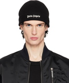 Palm Angels Black Classic Logo Beanie
