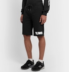 Y,IWO - Logo-Print Loopback Cotton-Jersey Drawstring Shorts - Black