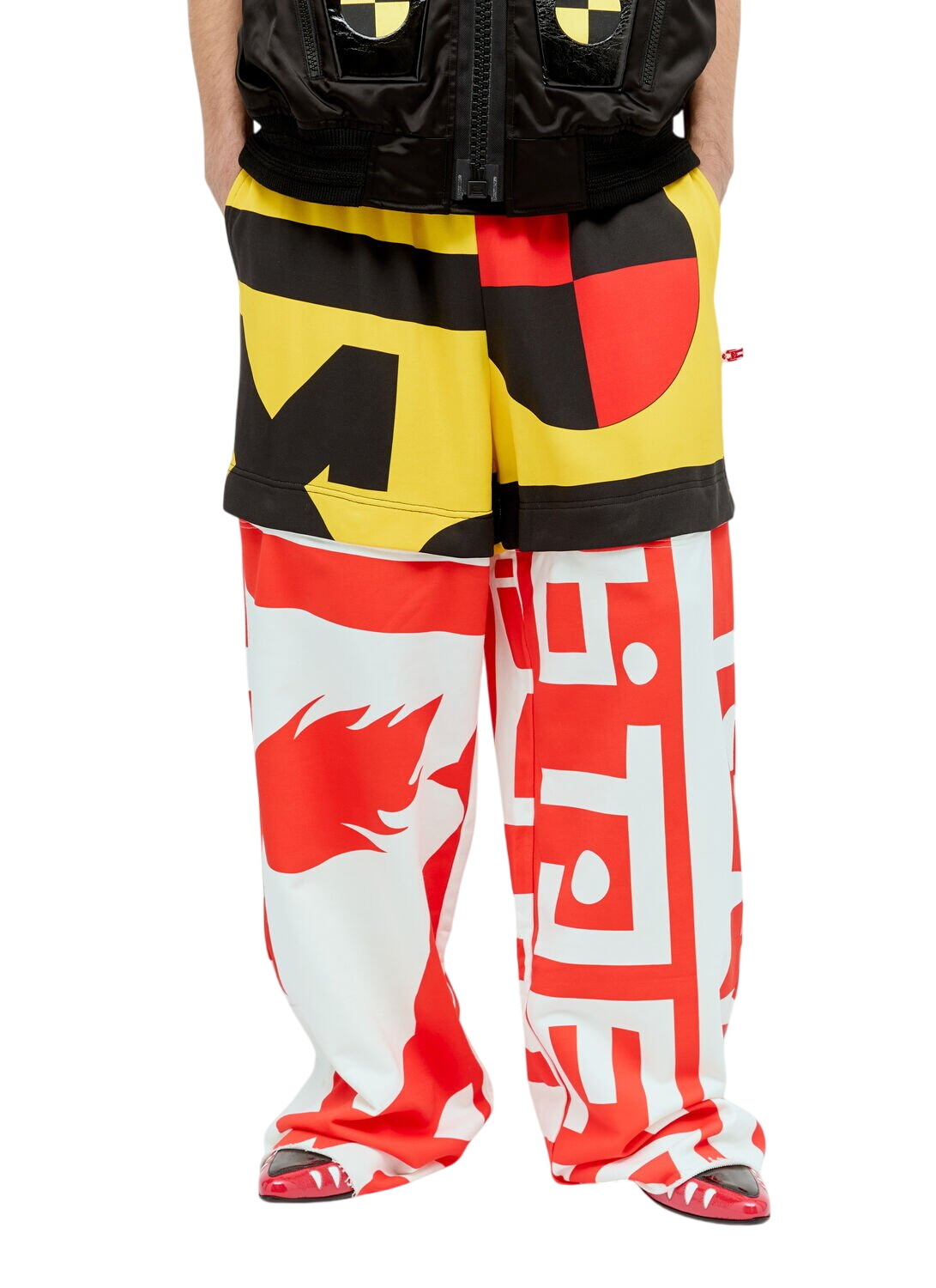 Raf Simons Black Wool Wide-Leg Chino Trousers adidas x Raf Simons