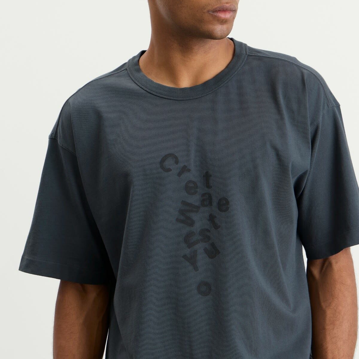 YMC Men's Triple Scrambled Print T-Shirt in Grey