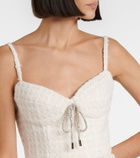 Area Embellished tweed crop top