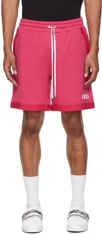 Photo: AMIRI Pink Core Logo Sweat Shorts