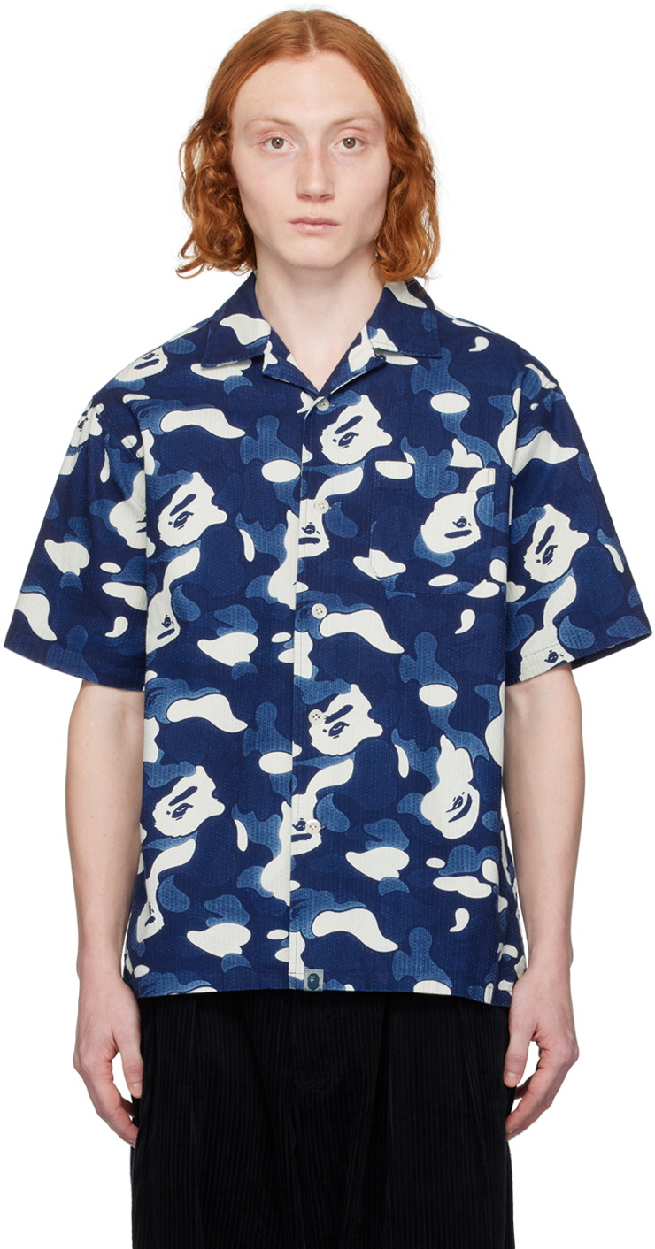 BAPE Blue ABC Camo Shirt A Bathing Ape