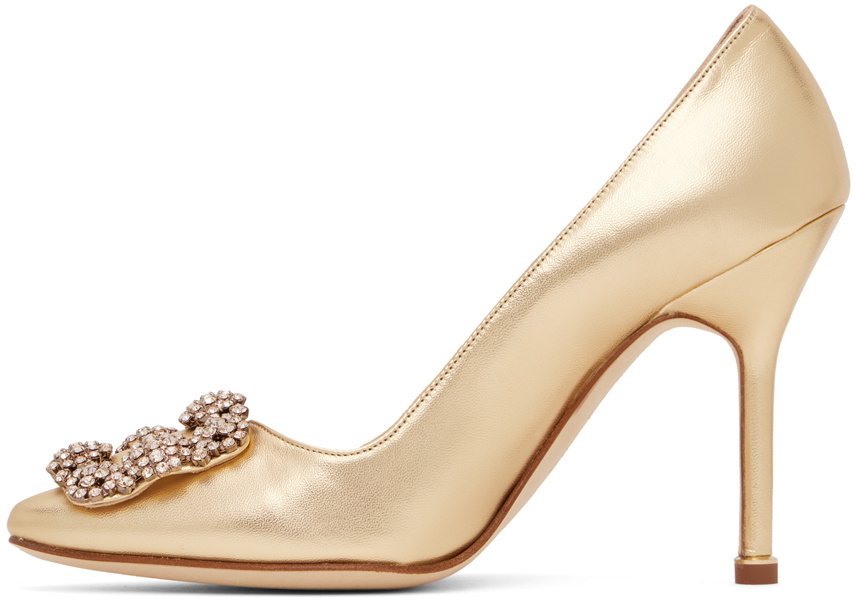 Manolo Blahnik Gold Hangisi Heels
