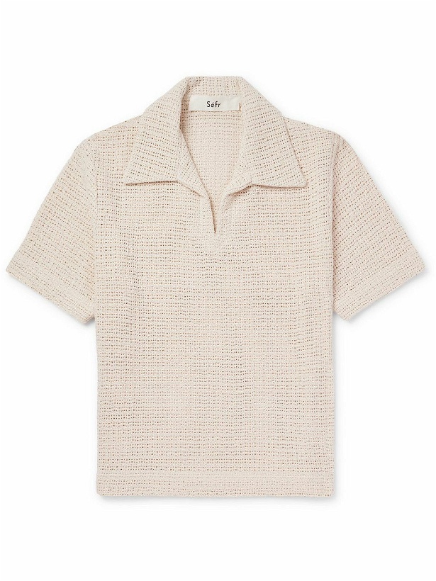 Photo: Séfr - Mate Open-Knit Cotton Polo Shirt - Neutrals