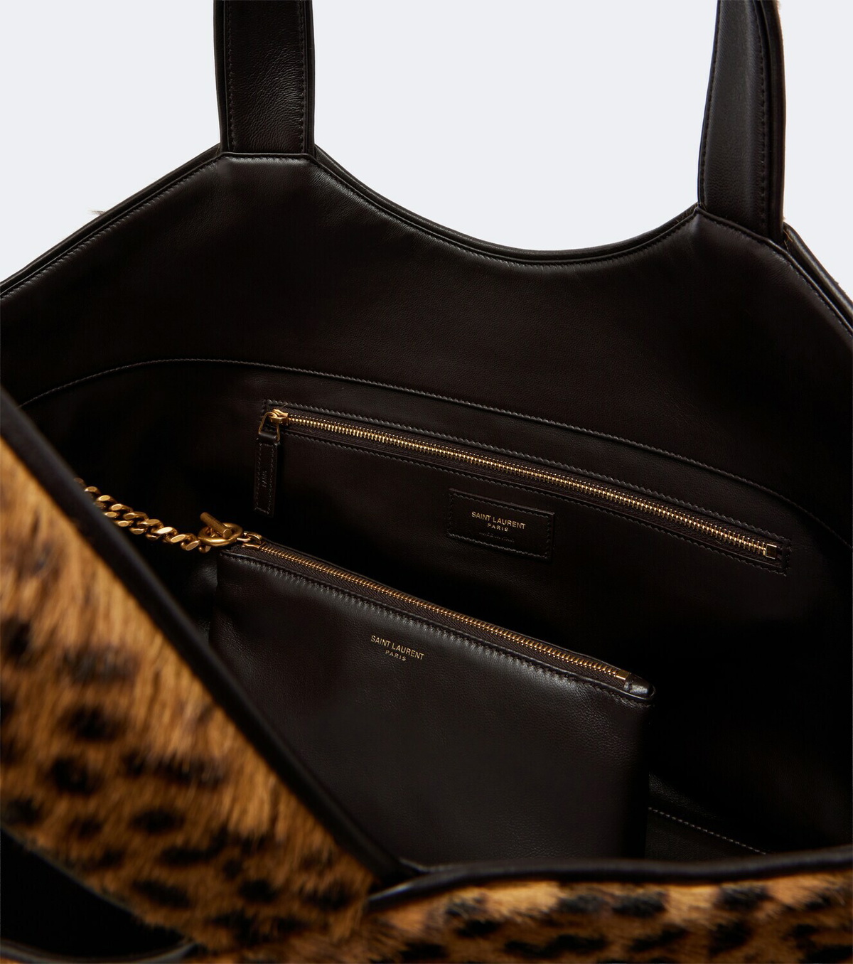 Saint Laurent Icare leopard-print calf hair shopper