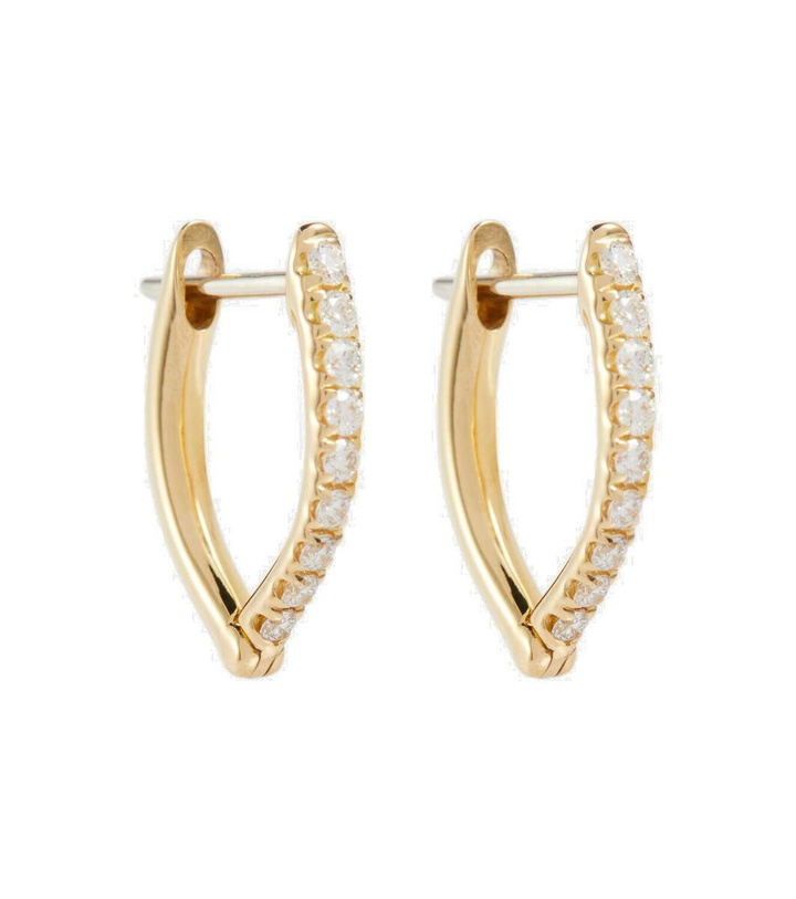 Photo: Melissa Kaye Cristina Small 18kt gold earrings with diamonds