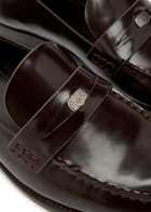 Tory Burch Classic Penny Glossed Leather Loafers Brown