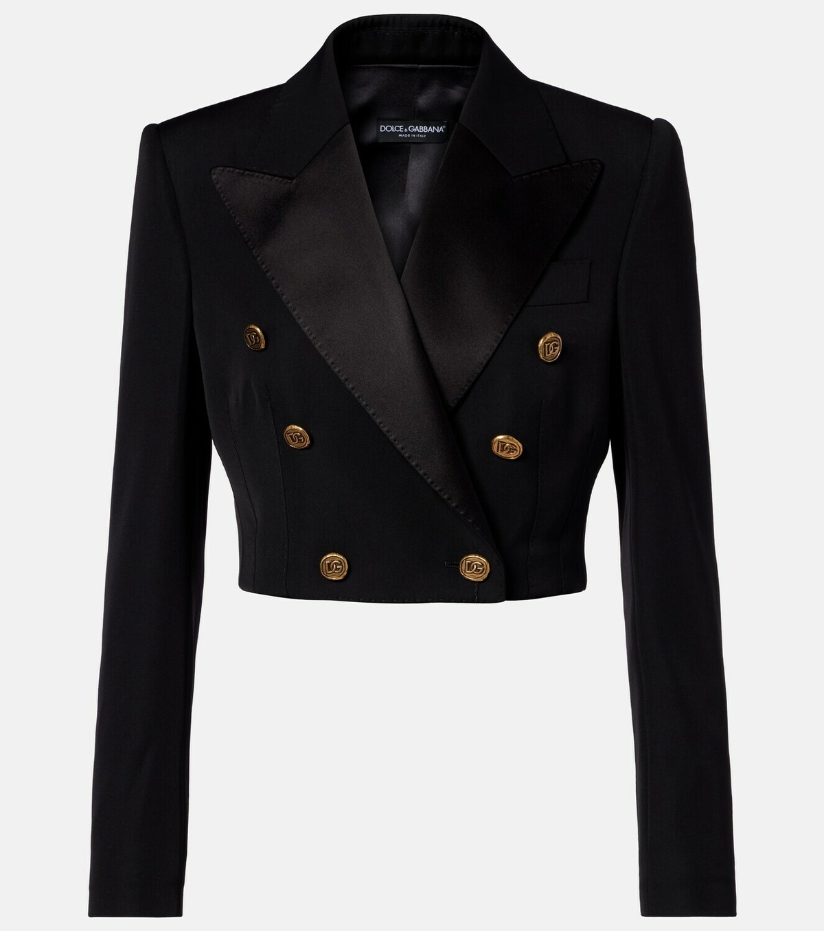 Dolce&Gabbana Cropped wool and silk-blend jacket