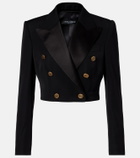 Dolce&Gabbana Cropped wool and silk-blend jacket