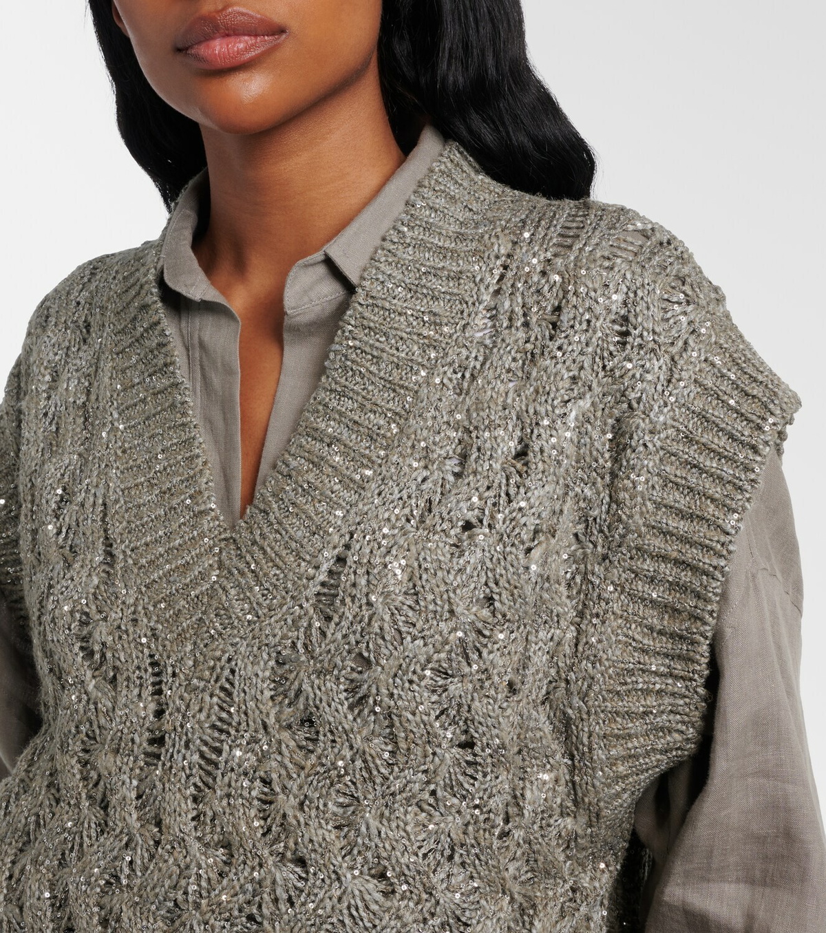 Brunello Cucinelli Sequined sweater vest